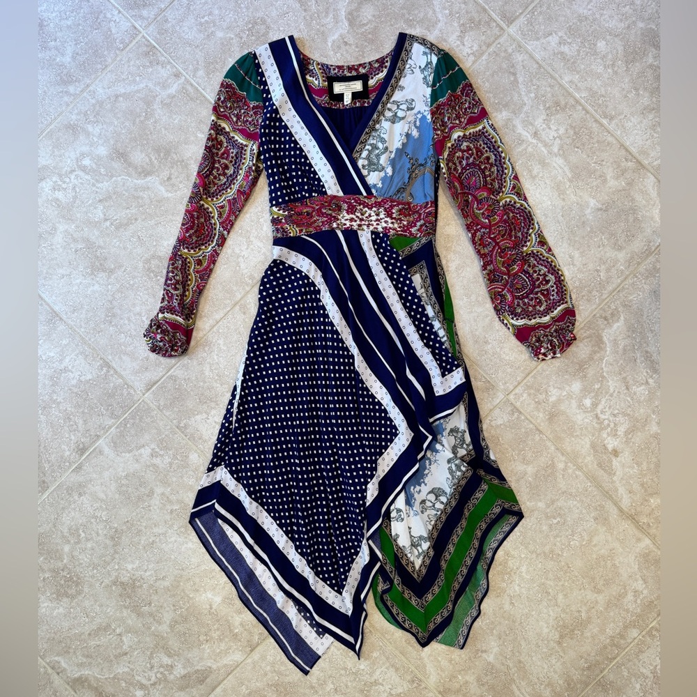 Anthropologie Istanbul Faux Wrap Handkerchief Dress